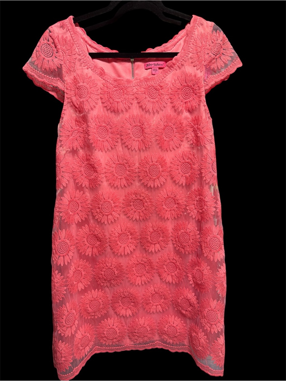 Betsey Johnson Coral Lace Daisy Dress